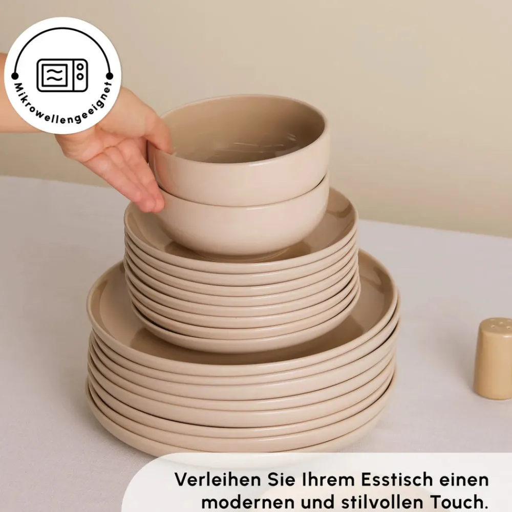 Karaca Terra 36-Teiliges 8-Personen Geschirrset Creme Creme01 Online