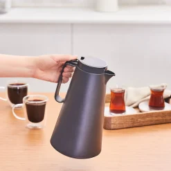 Karaca Thermoglas Lina Auslaufsichere Thermoskanne 1 Lt Schwarz Siyah Outlet