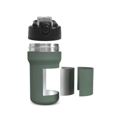 Karaca Thermosteel Camping 2-in-1 Edelstahl-Thermosflasche 450 ml Khaki Clearance