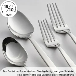 Karaca Thor Elegance Besteckset , 84 teilig, 12 Personen Platın Clearance