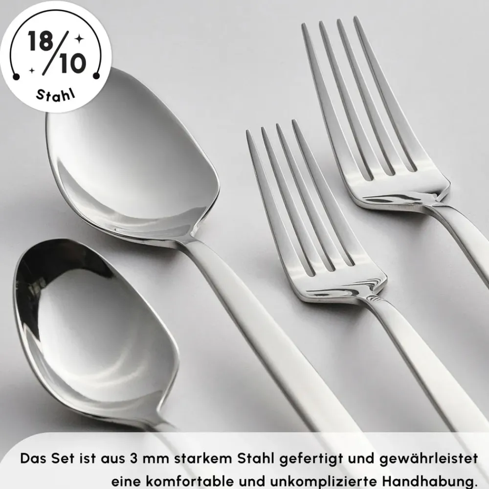 Karaca Thor Elegance Besteckset , 84 teilig, 12 Personen Platın Clearance