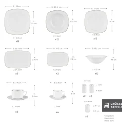 Karaca Timeless Square Geschirr-Set für 12 Personen, 84-teilig Gold Sale