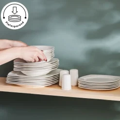 Karaca Timeless White Square Geschirr-Set für 12 Personen, 84 Teilig Weıß New