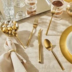 Karaca Tivoli Matte Gold 6-Personen 30-teiliges Besteckset Sale