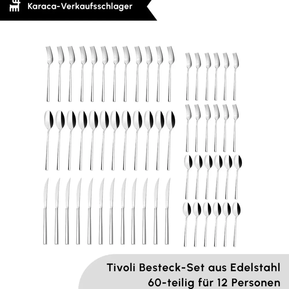 Karaca Tivoli 60-teiliges Besteck-Set für 12 Personen Rosa01 Discount