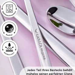 Karaca Tivoli 60-teiliges Besteck-Set für 12 Personen Rosa01 Discount