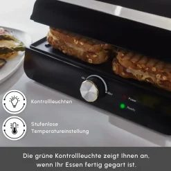 Karaca Toastmaster Toaster und Grillmaschine, 2000W Inox Discount