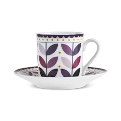 Karaca Tracy 12-teiliges Bone China Espresso Türkisch-Kaffeetassen-Set für 6 Personen, 80 ml, Mehrfarbig Gold Outlet