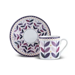 Karaca Tracy 12-teiliges Bone China Espresso Türkisch-Kaffeetassen-Set für 6 Personen, 80 ml, Mehrfarbig Gold Outlet