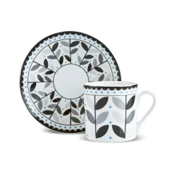 Karaca Tracy 12-teiliges Bone China Espresso Türkisch-Kaffeetassen-Set für 6 Personen, 80 ml, Mehrfarbig Gold Outlet