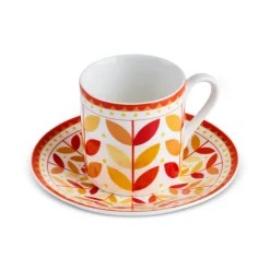 Karaca Tracy 12-teiliges Bone China Espresso Türkisch-Kaffeetassen-Set für 6 Personen, 80 ml, Mehrfarbig Gold Outlet