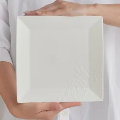 Karaca Trend Emboss Quadrat Frühstücksset und Servierschalen, 32 Teilig Weıß01 Discount
