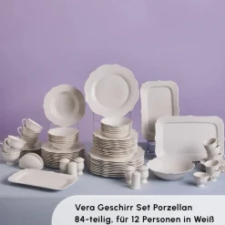 Karaca Vera White Geschirrset für 12 Personen, 84 teilig Weıß Best