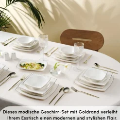 Karaca Vesta 12 Personen Geschirrset, 52 Teilig Gold Discount