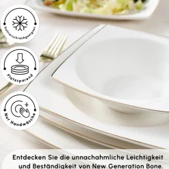 Karaca Vesta 12 Personen Geschirrset, 52 Teilig Gold Discount