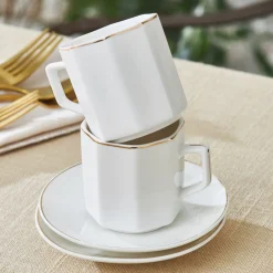 Karaca Vezir 6 Personen Kaffeetassen-Set 80 ml Weıß01 New