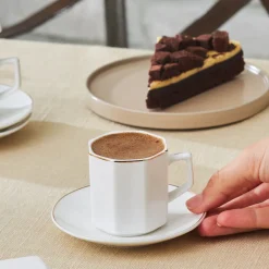 Karaca Vezir 6 Personen Kaffeetassen-Set 80 ml Weıß01 New