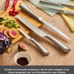 Karaca Vigor 7-teiliges Messerset und Schneidebrett Holz03 Clearance