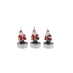 Karaca Weihnachten Santa 3 Teilig Kerze, 18.5x6.7cm, Rot Rot02 Hot