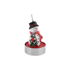 Karaca Weihnachten Schneemann 3 Teilig Kerze, 18.5x6.7cm, Rot Weıß01 Hot
