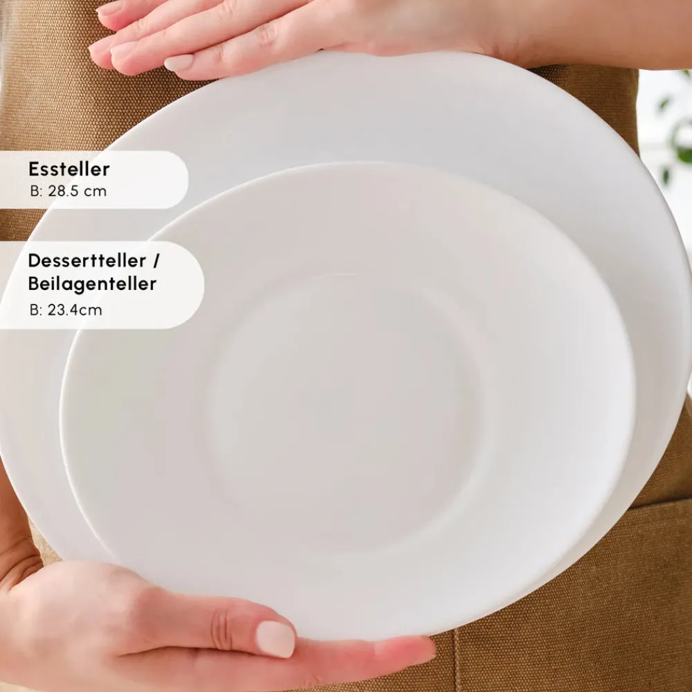 Karaca White Pure Opal Glas Tafelservice 24-teilig für 6 Personen Weıß01 Sale
