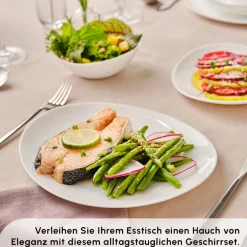 Karaca White Pure Opal Glas Tafelservice 24-teilig für 6 Personen Weıß01 Sale