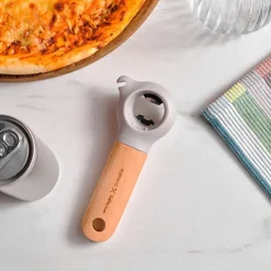 Karaca x Refika Gadgets 3-in-1 Flaschenöffner mit Holzgriff Grau02 Discount