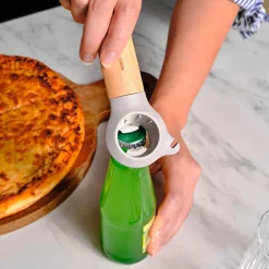 Karaca x Refika Gadgets 3-in-1 Flaschenöffner mit Holzgriff Grau02 Discount