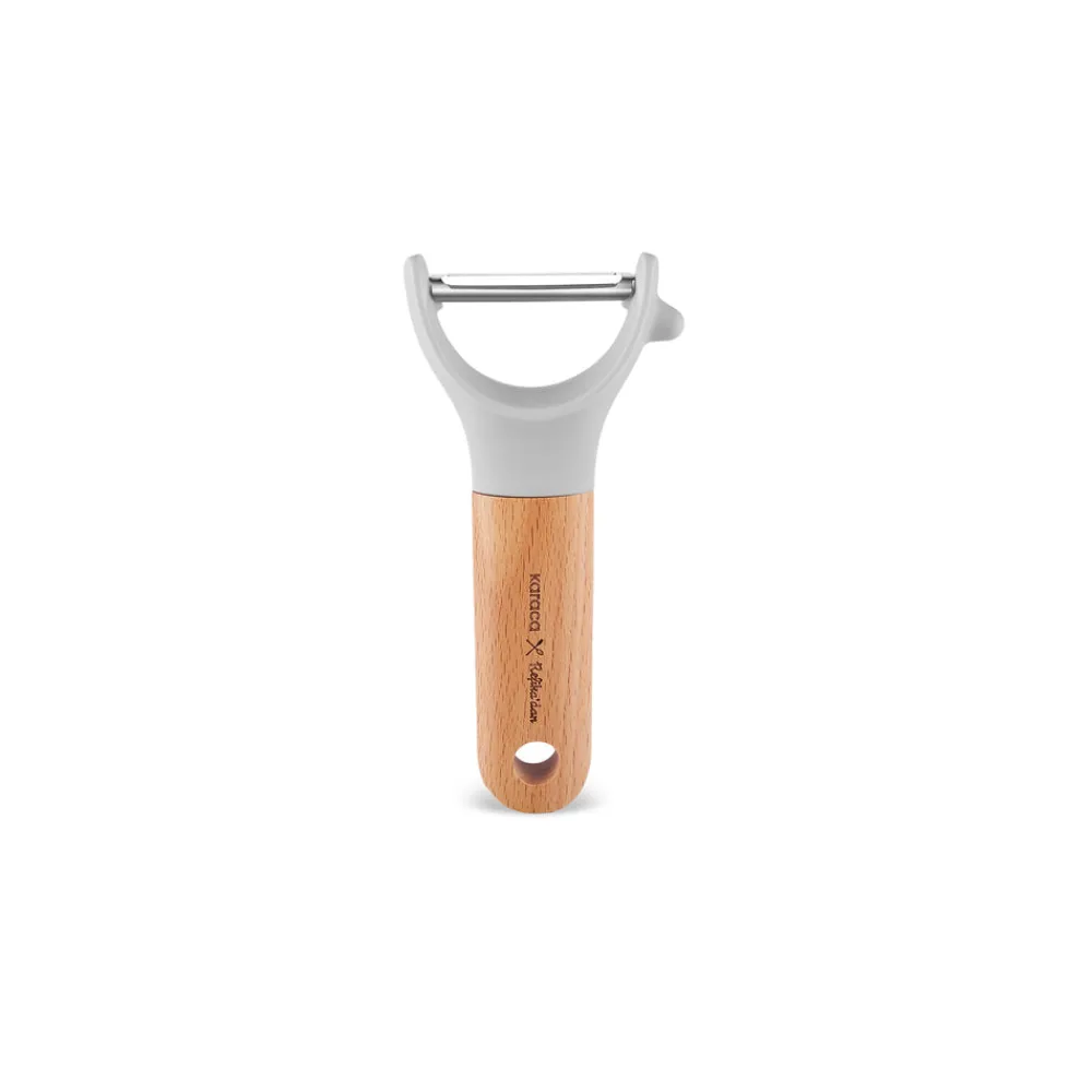Karaca x Refika Gadgets Seitenschäler mit Holzgriff Grau02