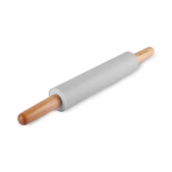 Karaca x Refika Gadgets Silikon-Teigrolle mit Holzgriff Grau02 New