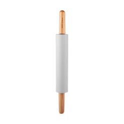 Karaca x Refika Gadgets Silikon-Teigrolle mit Holzgriff Grau02 New