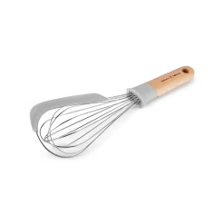 Karaca x Refika Gadgets Schneebesen mit Holzgriff und Silikon-Schaber Grau02