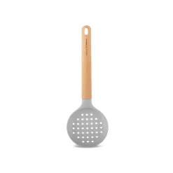 Karaca x Refika Gadgets Silikon-Schaumlöffel mit Holzgriff Grau02 New