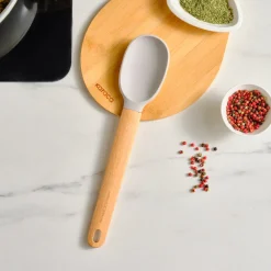 Karaca X Refika Gadgets Silikon-Servierlöffel Mit Holzgriff Grau02