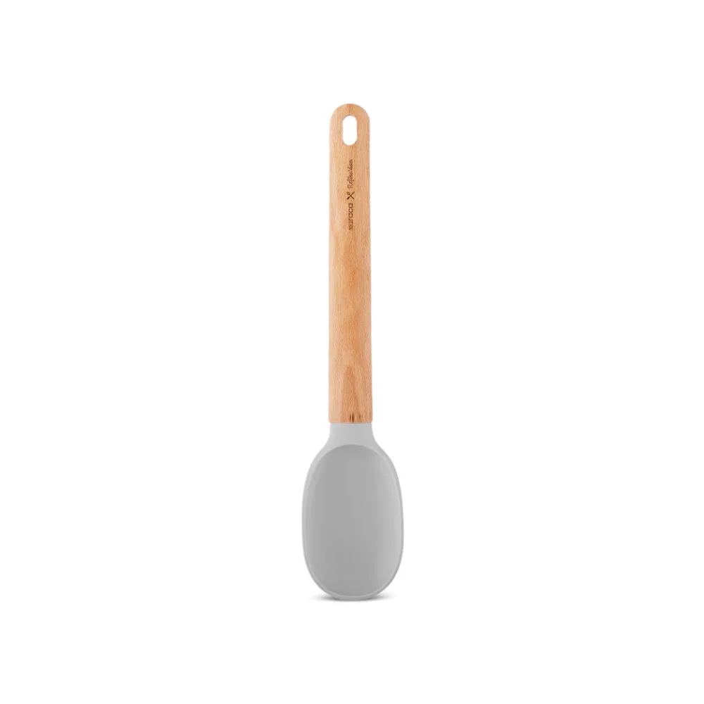 Karaca X Refika Gadgets Silikon-Servierlöffel Mit Holzgriff Grau02