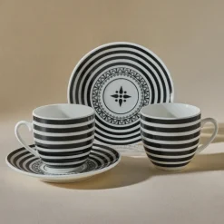 Karaca Yaren 2-teiliges Kaffeetassen-Set Schwarz01