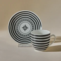 Karaca Yaren 2-teiliges Kaffeetassen-Set Schwarz01