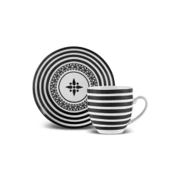 Karaca Yaren 2-teiliges Kaffeetassen-Set Schwarz01