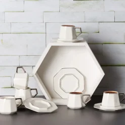 Karaca Zeher Kaffeetassen-Set für 6 Personen Weıß01 Discount