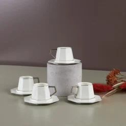 Karaca Zeher Kaffeetassen-Set für 6 Personen Weıß01 Discount