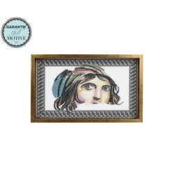 Karaca Zeugma Çingene Kız (Zigeunermädchen) Tablett 25x40 cm Weıß01 Discount