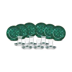 Karaca Zümrüt für 6 Personen Dessert Set , 18 Teilig Multıfarben Online