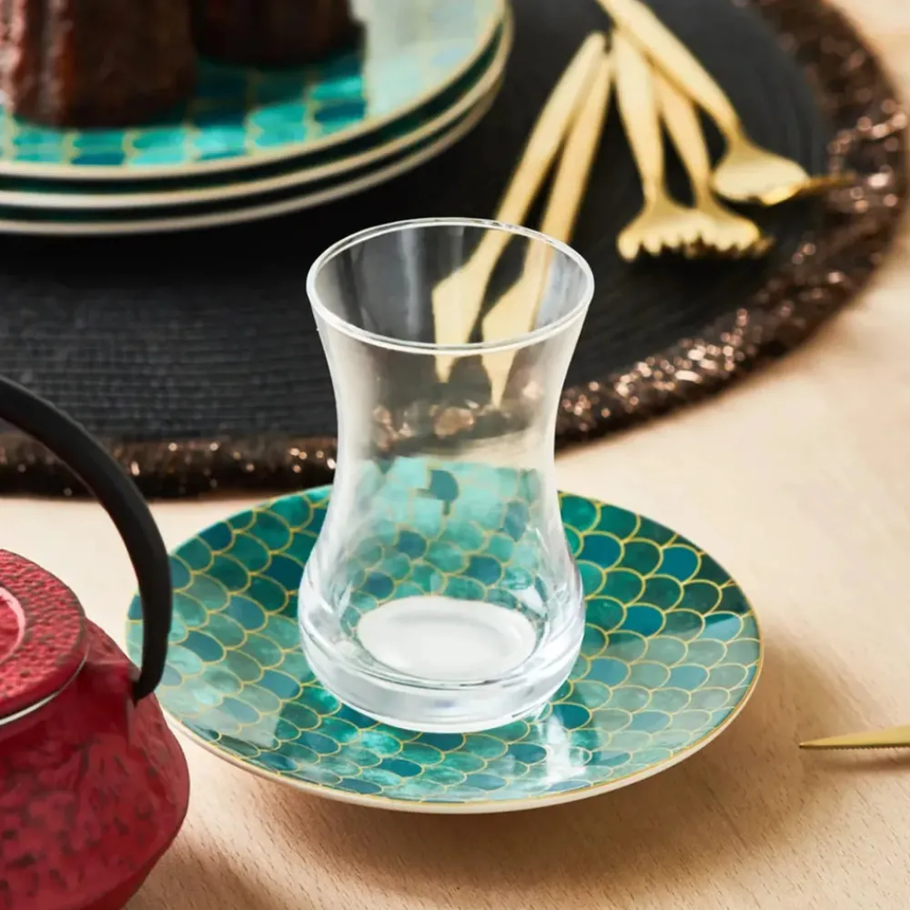 Karaca Zümrüt für 6 Personen Dessert Set , 18 Teilig Multıfarben Online