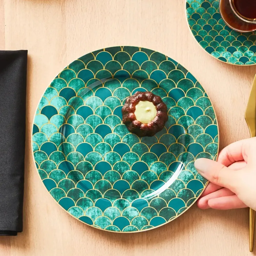 Karaca Zümrüt für 6 Personen Dessert Set , 18 Teilig Multıfarben Online