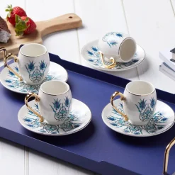 Karaca İznik Kaffeeservice für 6 Personen, 80 ml Blau01 Discount