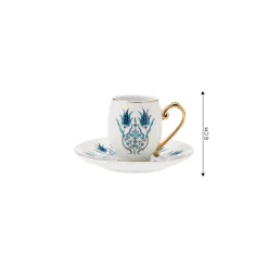 Karaca İznik Kaffeeservice für 6 Personen, 80 ml Blau01 Discount