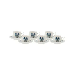 Karaca İznik Neues Formular Kaffeetasse Set für 6 Personen 100 ml Blau01