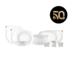 Karaca -Kollektion zum 50-jährigen Jubiläum Streamline New Generation Bone Sign Geschirrset für 12 Personen, 59-teilig Gold New