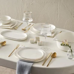 Karaca -Kollektion zum 50-jährigen Jubiläum Streamline New Generation Bone Sign Geschirrset für 12 Personen, 59-teilig Gold New