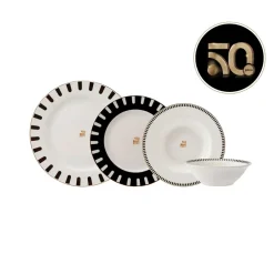 Karaca -Kollektion zum 50-jährigen Jubiläum Korea 24 Teil 6 Person Porzellan Dinner Set Schwarz01 Clearance